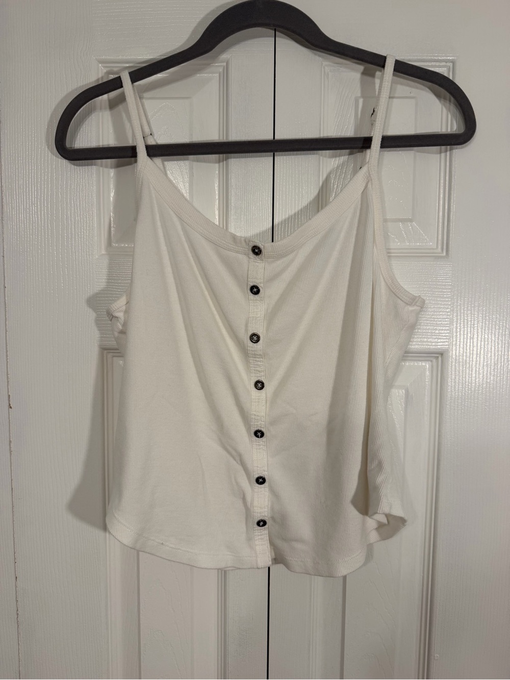Pilcro Button-Front Cami Tank Top L White
